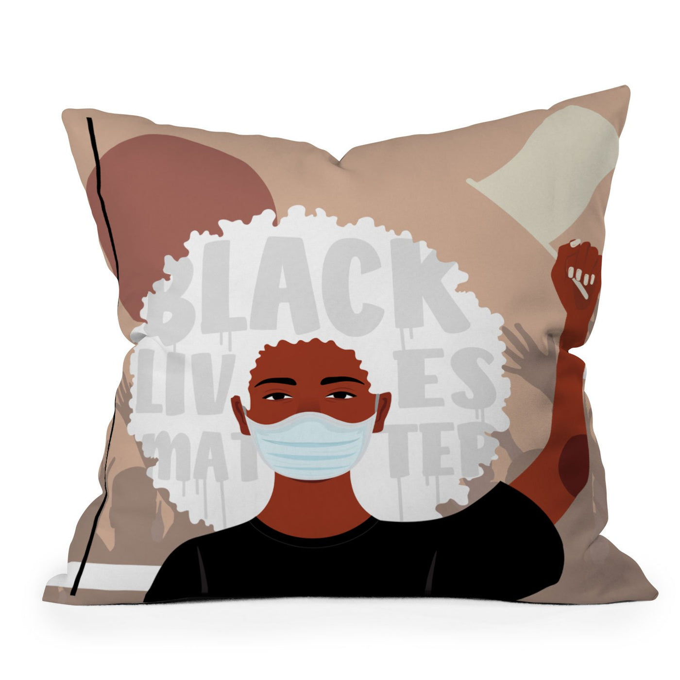 BLM Protest Throw Pillow